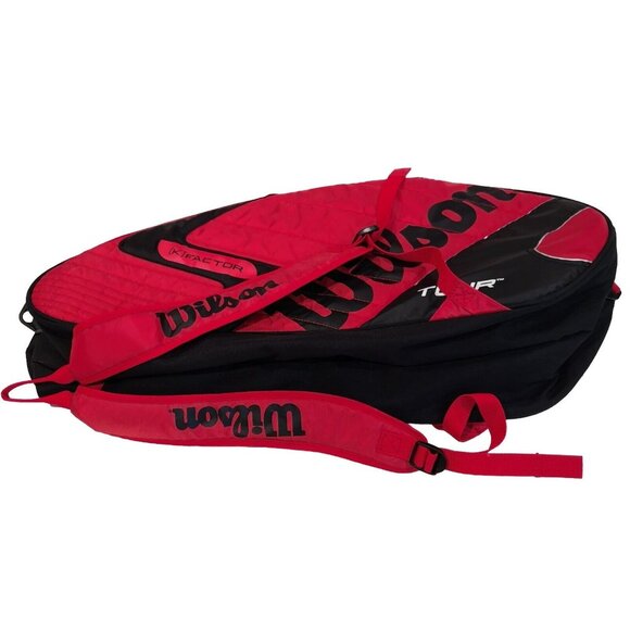 Wilson K Factor Tennis Racket Bag Red and Black Thermal Triple Entry LIKE NEW - Picture 3 of 6